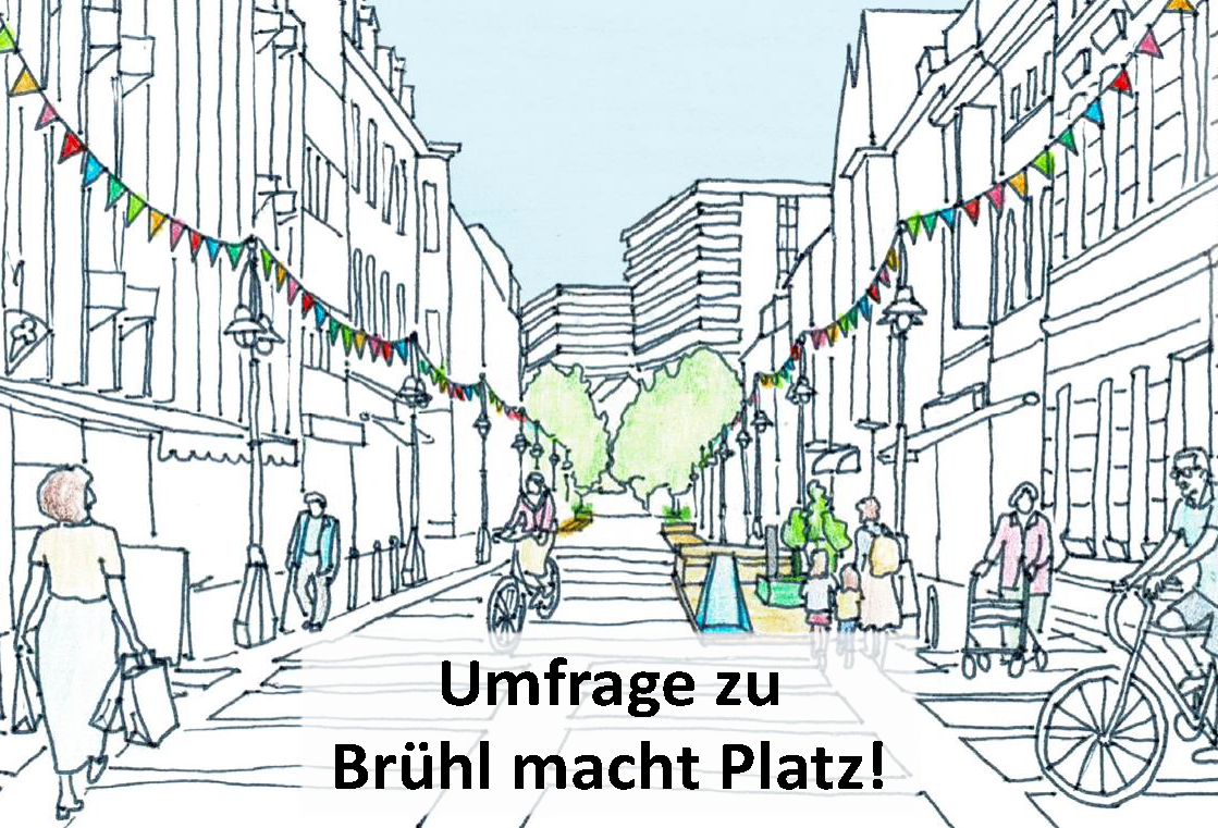 Titelbild Postkarte Umfrage Brühl macht Platz