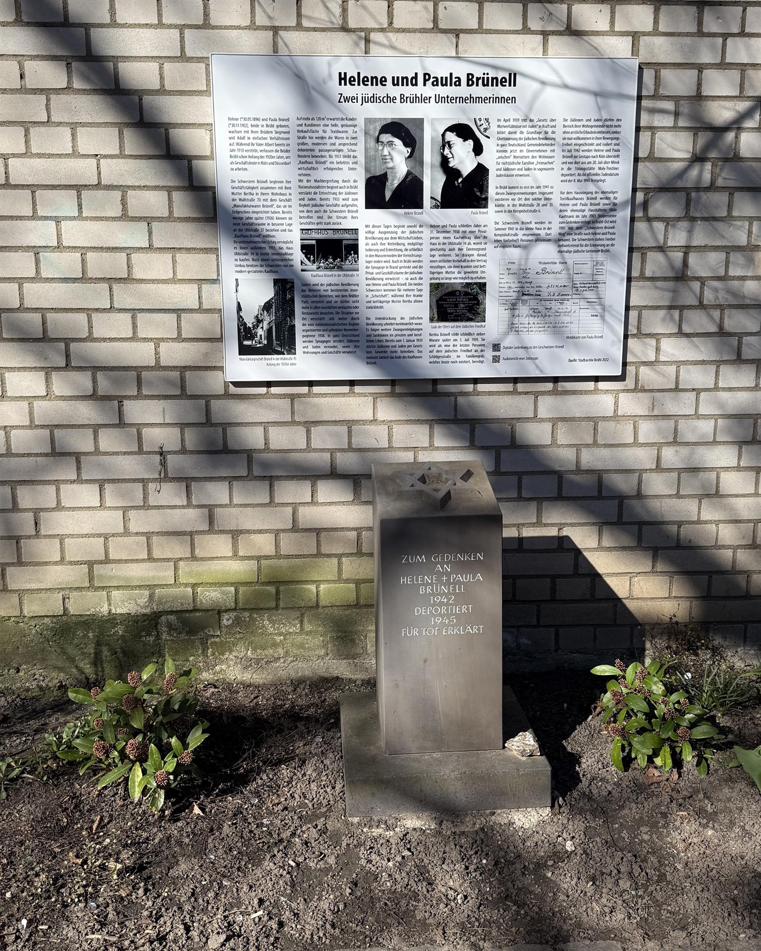 Helene und Paula Brünell Gedenkort