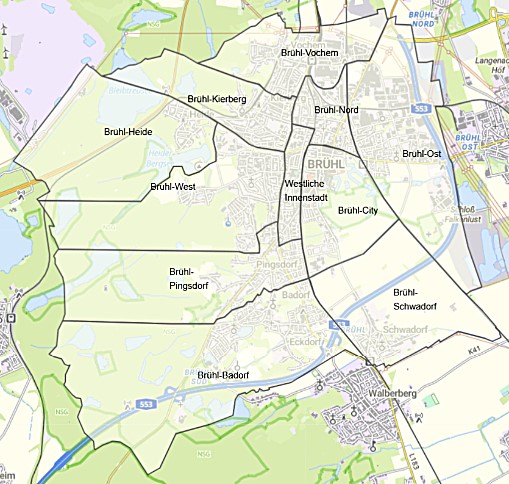 11 Brühler Stadtteile