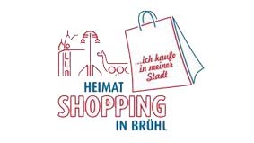 Logo Heimatshopping im Brühl mit Einkaufstüte
