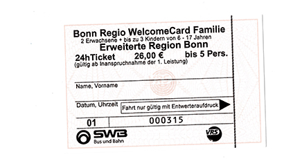 Beispiel Bonn Regio WelcomeCard - erhätlich im brühl-info
